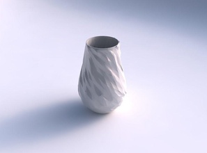vase twisted low-polygon bulges house low polygon decor 3d print model - Mito3D
