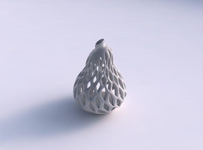 vase twisted pear shape glatte Schnitte extrudierte oben gestreckt Obere Ecke Haus Birne Form glatt extrudiert top Dekor 3d print model - Mito3D