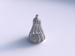 vaso intrecciati a forma di pera liscia tagli estrusi top che si estendono in alto casa il twisted liscio i estruso allungate arredamento 3d print model - Mito3D