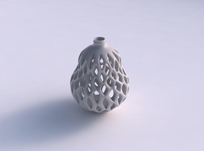 vase twisted pear shape glatte Schnitte extrudierte oben verdreht, gequetscht Haus Birne Form glatt extrudiert top gepresste Dekor 3d print model - Mito3D