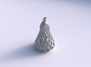 vase twisted pear shape smooth cuts extruded top streched house decor 3d print model - Mito3D