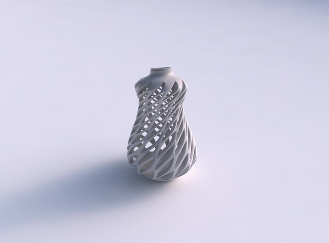 vazo bükülmüş armut pürüzsüz Kesikler ekstrüde üst eksantrik ev dekor 3D print model - Mito3D