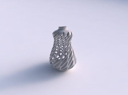 vase twisted pear smooth cuts extruded top eccentric vase twisted pear smooth cuts extruded top eccentric house decor  3d print model - Mito3D