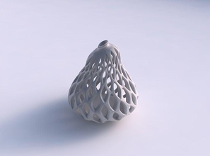 vase twisted pear smooth cuts extruded top streched corner house decor 3d print model - Mito3D