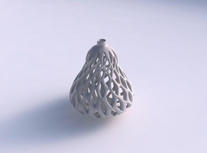 vase twisted pear smooth cuts extruded top wide middle house decor 3d print model - Mito3D