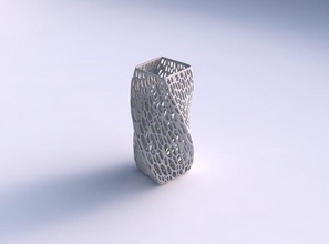 vaso torcida quadrática orgânica lattice espessura a casa prato decoração de arquitetura 3d print model - Mito3D