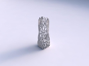 vase twisted rectangle cracked organic lattice house decor 3d print model - Mito3D