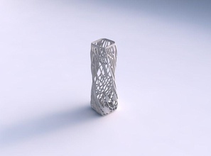 vase tordu rectangle organique treillis maison décor 3d print model - Mito3D