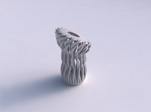 vase verdrehte muskel struktur gedrückt gedehnt ecke haus dekor 3d print model - Mito3D