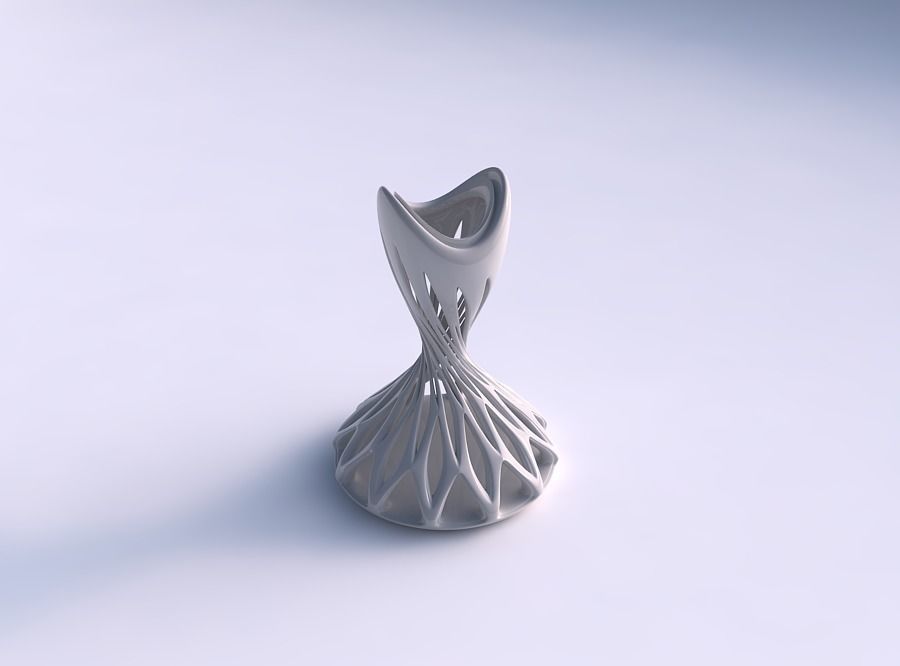 vazo bükülmüş kum saat pürüzsüz eğimli kesikler ekstrüde gergin ev dekor 3D print model - Mito3D