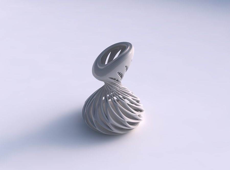 vaso twisted orologio di sabbia liscia smussato tagli estrusi top allungate angolo in alto a sinistra casa il che liscio i estruso arredamento 3D print model - Mito3D
