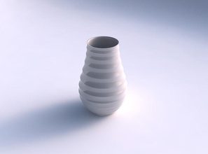 vase twisted small horizontal sections house decor 3d print model - Mito3D