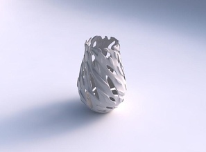 vase twisted glatte Schnitte Ausbuchtungen Haus glatt Dekor 3d print model - Mito3D