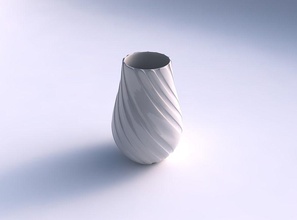 vase twisted glatten vertikalen Bändern Haus glatt vertikale Farbbänder Dekor 3d print model - Mito3D