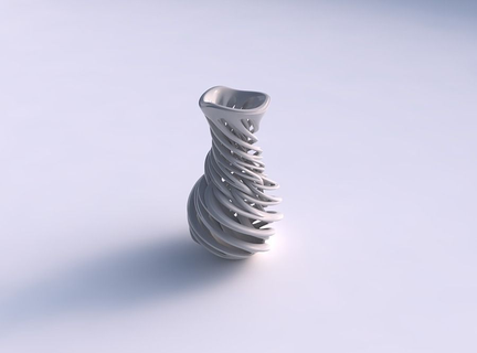 vase twisted spherical beveled intertwining lines wavy house decor 3d print model - Mito3D