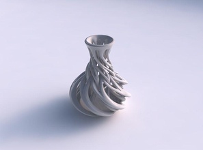 vaso torcida esférica inferior chanfrado entrelaçamento de linhas cônico 2 a casa decoração 3d print model - Mito3D
