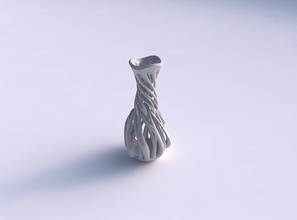 vase verdrehte kugelförmig abgeschrägt verflechtung linien verjüngt wellig haus dekor 3d print model - Mito3D