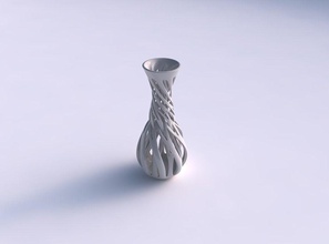 vase twisted spherical intertwining lines tapered house decor 3d print model - Mito3D