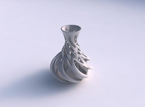 vaso twisted sferico inferiore intreccio di linee contorte conici 2 casa il sferica fondo le conico arredamento 3d print model - Mito3D