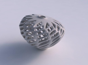 vaso twisted sferica compressa fondo liscio tagli estrusi top spremuto allungate angolo in alto a sinistra casa il compresso che i estruso arredamento 3d print model - Mito3D