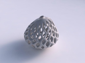vaso twisted sferica compressa fondo liscio tagli estrusi top allungate angolo in alto a sinistra casa il compresso che i estruso arredamento 3d print model - Mito3D