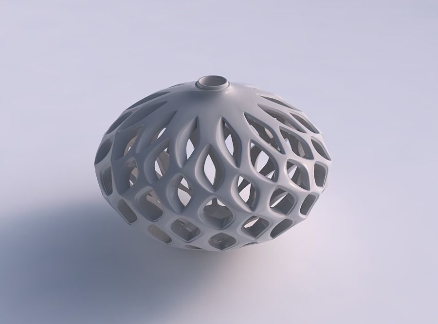 vase tordu sphérique comprimé fond lisse coupes extrudé haut serré maison compressé bas les coupures pressé décor 3D print model - Mito3D