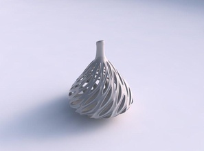 vaso torcida esférica queimado suave cortes extrudados bordas de alta long neck top a casa pescoço longo topo decoração 3d print model - Mito3D