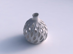 vaso torcido esférico queimado suave cortes extrudado arestas alto pescoço cafetão up casa decoração 3d print model - Mito3D