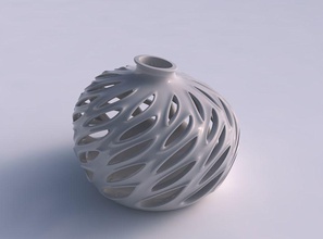 vase verdrehte kugelförmig flammte glatt schneidet extrudiert kanten hals gedrückt gedehnt ecke haus dekor 3d print model - Mito3D