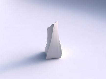 Vase verdrehte gedrückt gebogen quadratisch Bands Gericht Dekor architektonisch Dekoration Haus 3d print model - Mito3D