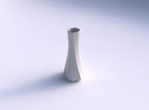 vaso torcida espremido hexágono bandas prato decoração de arquitetura a casa 3d print model - Mito3D