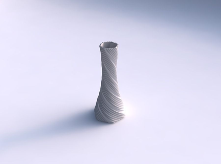 vaso torcido espremido hexágono extrudado linhas prato decoração arquitetônico casa 3d print model - Mito3D