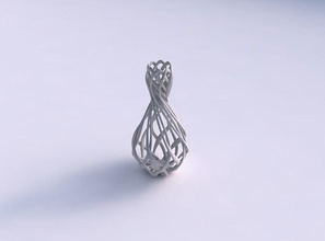 vase twisted squeezed mid section interlacing lattice long neck house decor 3d print model - Mito3D