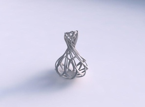 vase twisted squeezed mid section interlacing lattice long top house decor 3d print model - Mito3D