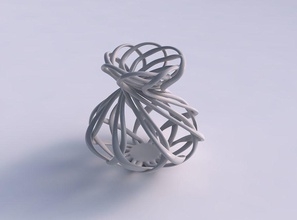 vaso twisted spremuto metà sezione interlacciamento reticolo casa il l'interlacciamento arredamento 3d print model - Mito3D