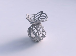 vase twisted gepresste Mitte Abschnitt interlacing-Gitter-wellig top Haus interlacing Gitter wellig Dekor 3d print model - Mito3D