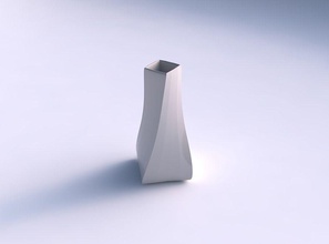 vaso torcida espremido quadrática bandas a casa prato decoração de arquitetura 3d print model - Mito3D