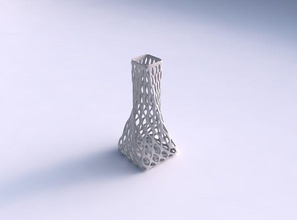 vase twisted drückte quadratische bubble grid Gitter Haus gepresste Gericht Dekor architektonische Dekoration 3d print model - Mito3D