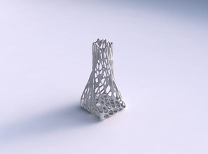 vase verdrehte gedrückt quadratisch geknackt organisch gitter gericht dekor architektonisch dekoration haus 3d print model - Mito3D