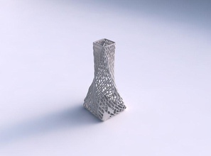 vaso torcida espremido quadrática lattice telhas a casa prato decoração de arquitetura 3d print model - Mito3D