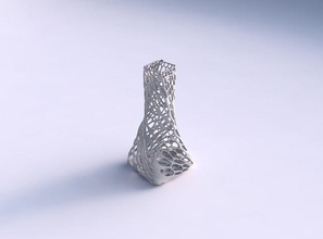 vase verdrehte gedrückt quadratisch dicht organisch gitter gericht dekor architektonisch dekoration haus 3d print model - Mito3D