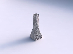 vase twisted squeezed rectangle dense organic lattice house decor 3d print model - Mito3D