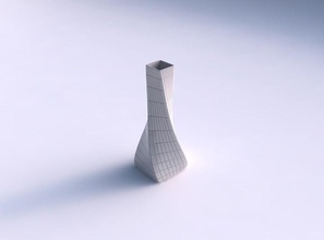vaso torcido espremido retângulo rede pratos casa decoração 3d print model - Mito3D