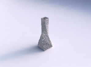 vase twisted drückte Rechteck-Gitter-Fliesen Haus gepresste Rechteck Gitter Fliesen Dekor 3d print model - Mito3D