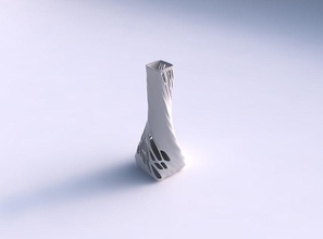 vase twisted drückte Rechteck Bio-Gitter Hälfte solide Haus gepresste Bio Gitter die Dekor 3d print model - Mito3D