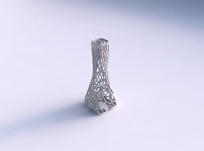 vase twisted squeezed rectangle organic lattice house decor 3d print model - Mito3D