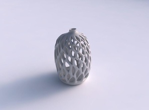 vase twisted tapered smooth cuts extruded top wavy house decor 3d print model - Mito3D