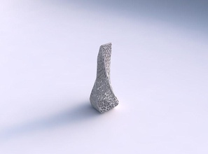 vase twisted top bent rectangle 2 dense organic lattice house decor 3d print model - Mito3D
