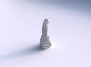 vase twisted top bent rectangle 2 flowing extruded lines house decor 3d print model - Mito3D