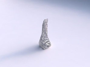 vase twisted bent rectangle 2 dense organic lattice house decor 3d print model - Mito3D